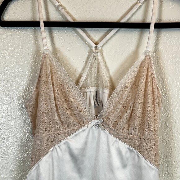 Marie Meiie Light Cream Satin Slip Lace Bodice Lingerie Size‎ Medium - Picture 2 of 10
